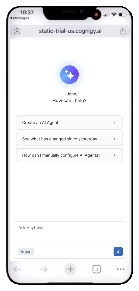 Phone — NiCE app in a handset